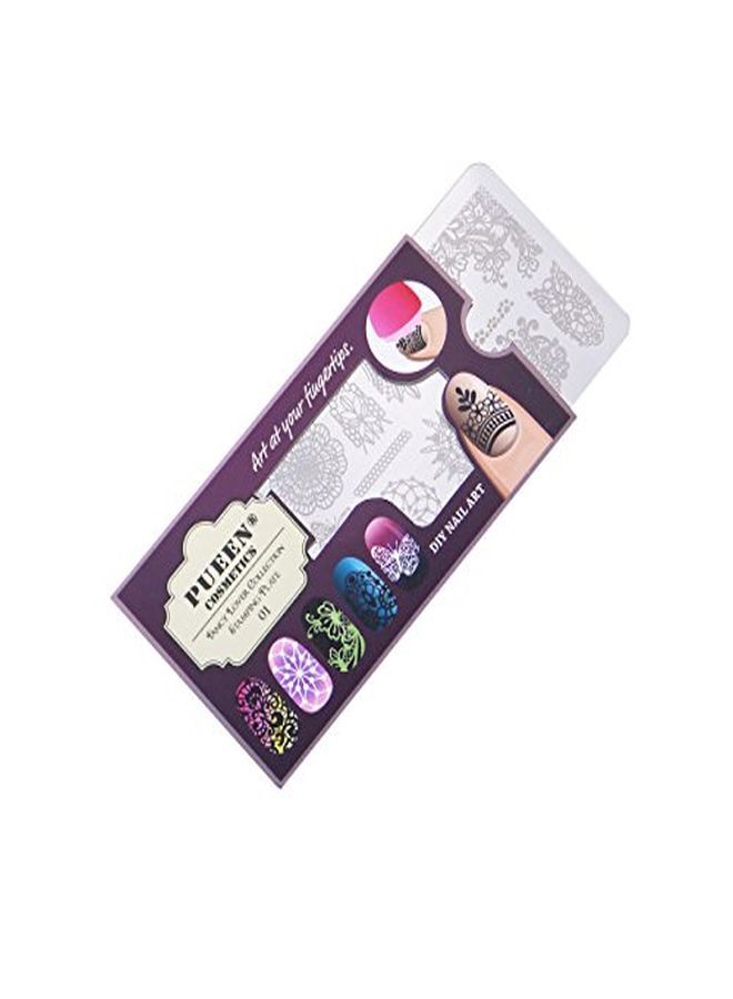 PUEEN Nail Art Stamping Plate - Fancy Lover 01-125X65Mm Unique Nailart Polish Stamping Manicure Image Plates Accessories Kit-Bh000555 - Image 3