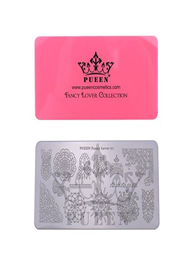 PUEEN Nail Art Stamping Plate - Fancy Lover 01-125X65Mm Unique Nailart Polish Stamping Manicure Image Plates Accessories Kit-Bh000555 - Image 2