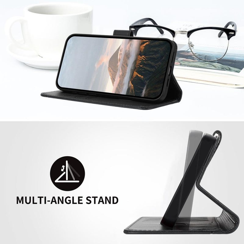 erorex For vivo V60 5G Global Triangle Pattern Buckle Clasp Leather Phone Case(Black) - Image 4