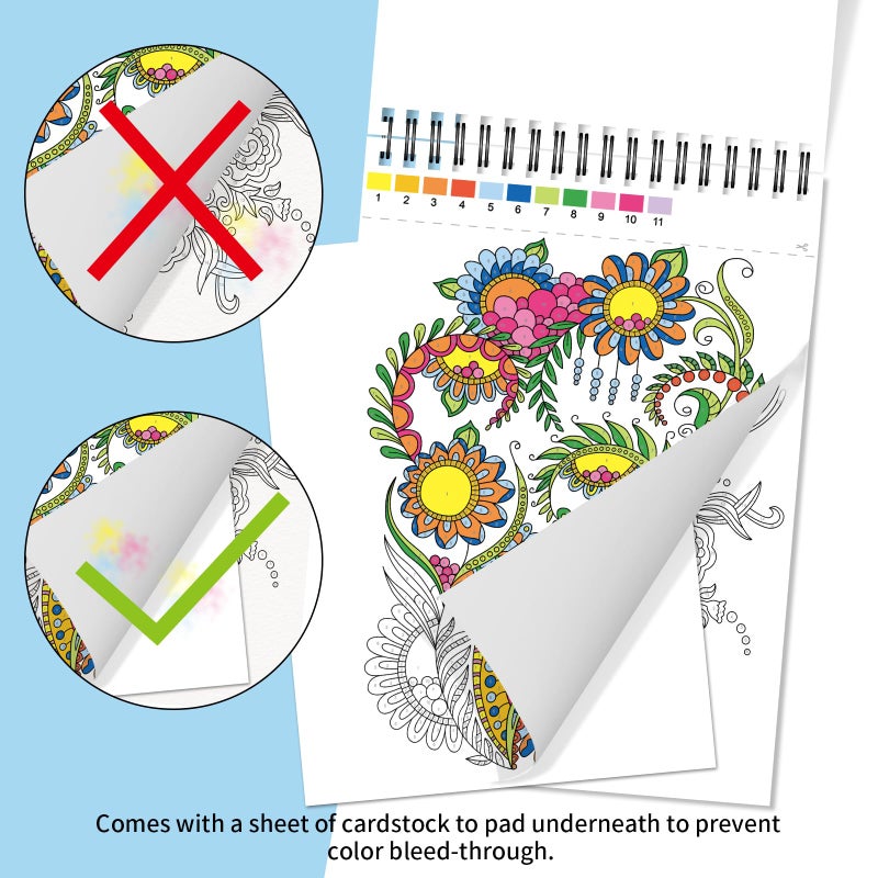 Kalysky Relaxation Adult Coloring Books - Color by Numbers,3 Coloring Books for Adult or Women,Theme - Flower,Butterfly,Animal - Image 4