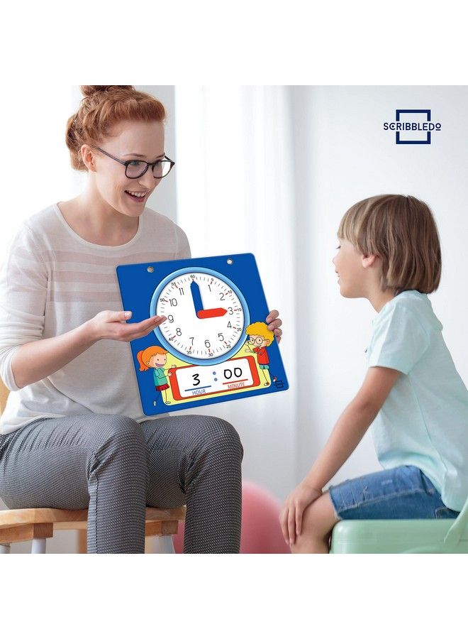 Scribbledo Writable Dry Erase Learning Clock For Kids Write & Wipe Demonstration Clock For Kids Learning To Tell Time Classrooms And Homeschool Supplies - Image 5