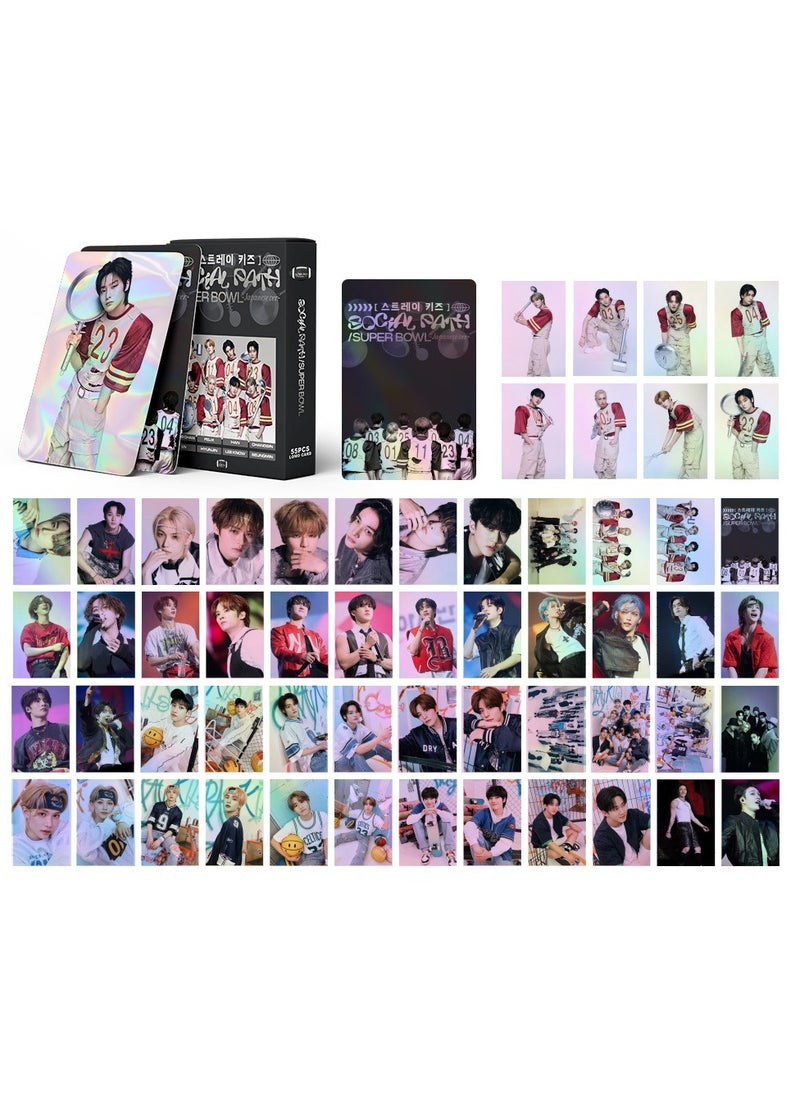 xozgdovg Integrate small card KPOP Korean Wave photo card 55 boxed DIY collection IVE flash card -SK Silver gray -Bowl 