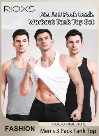 Men's 3 Pack Basic Workout Tank Top Set Athletic Muscle Tops Bodybuilding Quick Dry Sleeveless Vests - pzsku/Z8C201A65814FA567AE33Z/45/1746210630/6e3dea15-6962-4c4d-af77-3057a125fe26