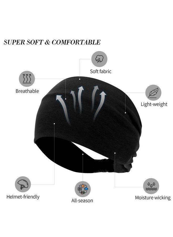 Wecoe - 6 Pack Black Wide Elastic Fashion African Headbands For Women'S Wigs, Head Wraps, Sports, Running, Workout, Yoga, Halloween Hair Accessories - Image 1
