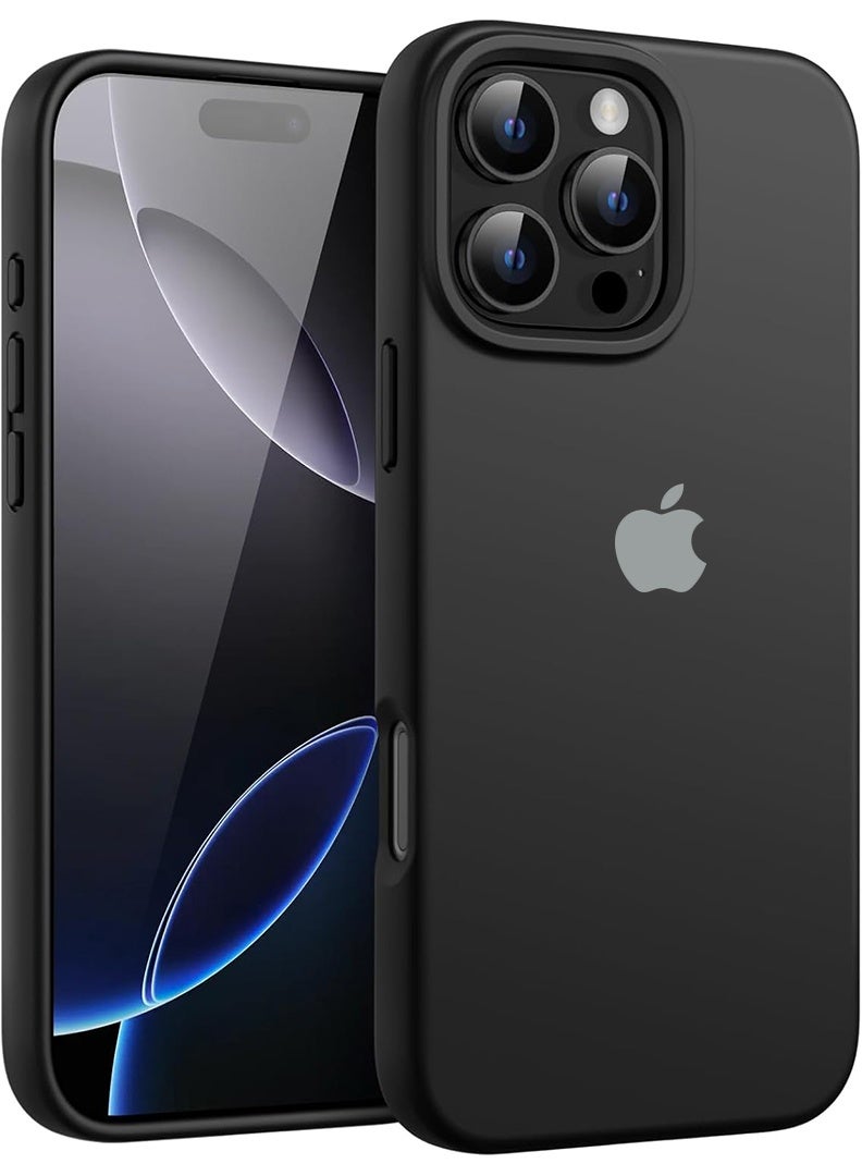 Case Up غطاء سيليكون سائل ناعم متميز لأبل آيفون 16 برو ماكس 2024 - أسود - Image 1