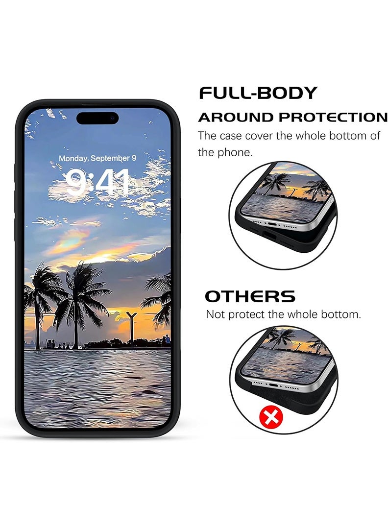 Case Up غطاء سيليكون سائل ناعم متميز لأبل آيفون 16 برو ماكس 2024 - أسود - Image 5