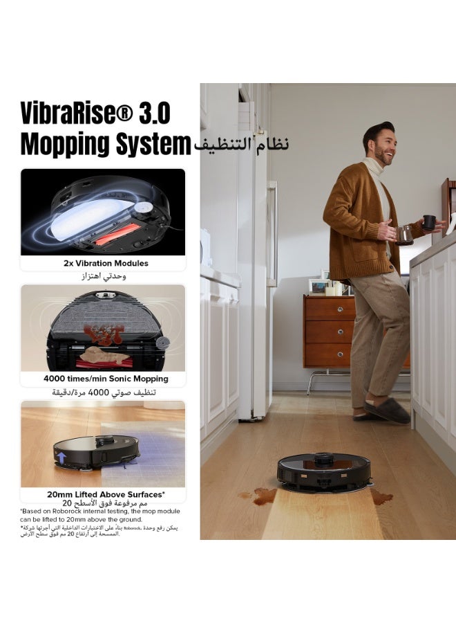 roborock S8 MaxV Ultra Robot Vacuum & Sonic Mop, 10000 Pa Suction, Corner to Edge Deep Cleaning, Hot Air Self-Drying, Auto Empty & Refill, Detergent Dispenser, Obstacle Avoidance,Black - Image 5