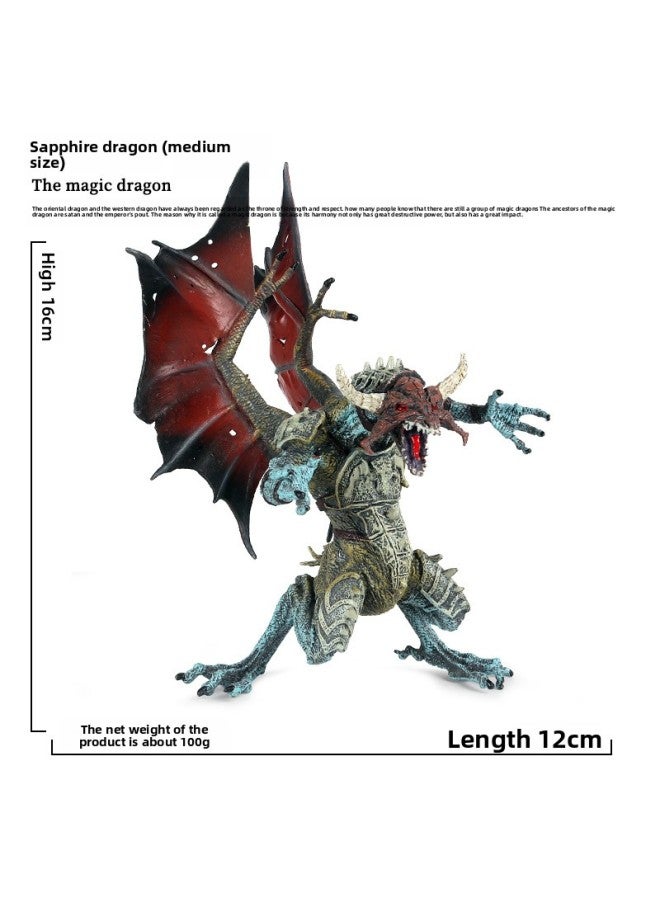 Children's Simulation Warcraft Dragon Dinosaur Model Toy Double-headed Dragon Thunder And Lightning Magic Dragon Black Dragon Wind God Magic Dragon Ornaments 