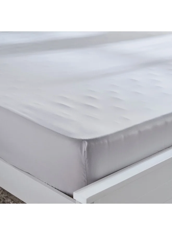 Home Box Derby Solid Microfiber King Fitted Sheet - 180x200+25 cm