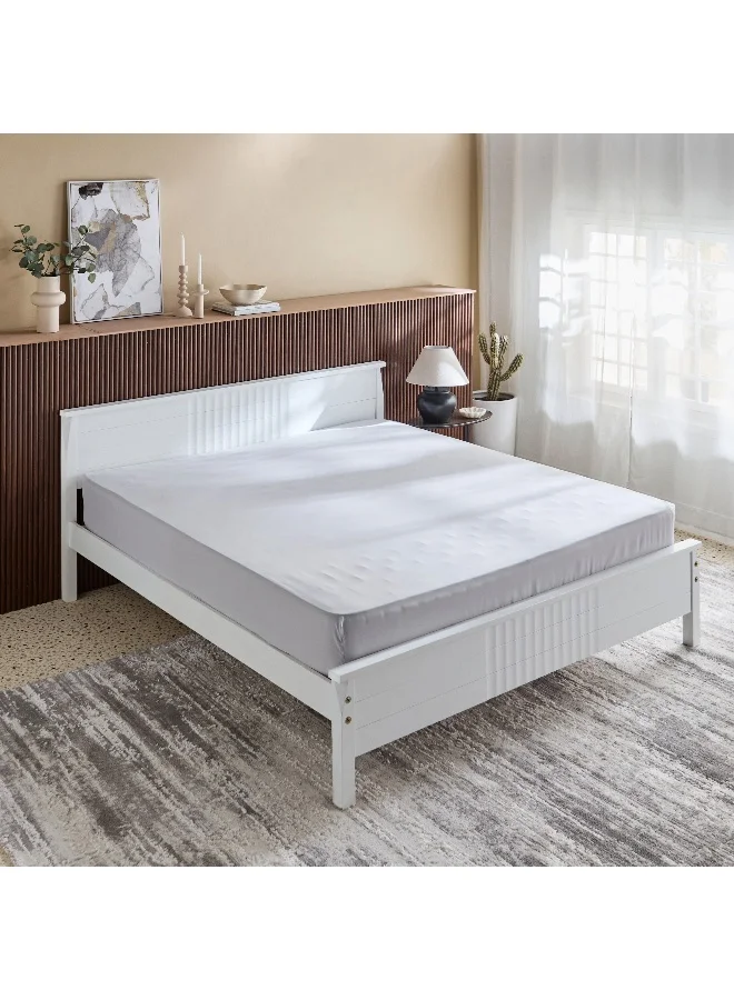 Home Box Derby Solid Microfiber King Fitted Sheet - 180x200+25 cm