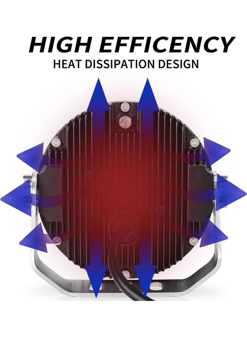 7-Inch 90W Amber Yellow LED Off-Road Light with DRL, 8000LM Waterproof Spot & Flood Combo Driving Work Light for Jeep, ATV, SUV, UTV, Trucks, Pickup, 4x4, F-150 – Pack of 2 - Image 5