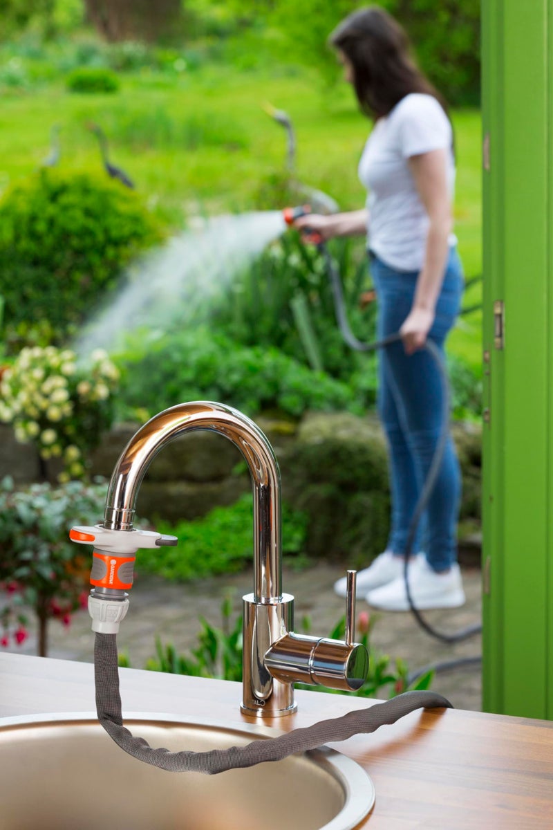 Gardena Tap Connector for Indoor Taps: Connection for Indoor Taps, Including Adapter for Aerator Head, Spanner for Easy Fitting, for Kitchen and Bathroom (18210-20), Multicolour - Image 2