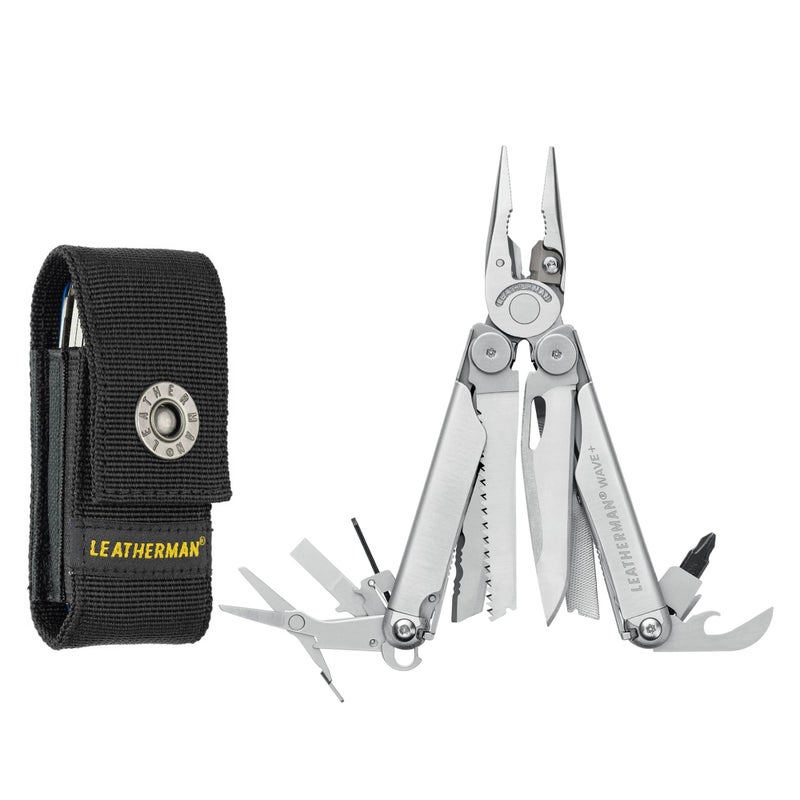 LEATHERMAN LEATHERMAN, Wave+, 18-in-1 Full-Size, Versatile Multi-tool for DIY, Home, Garden, Outdoors or Everyday Carry (EDC), Stainless Steel  - Image 1