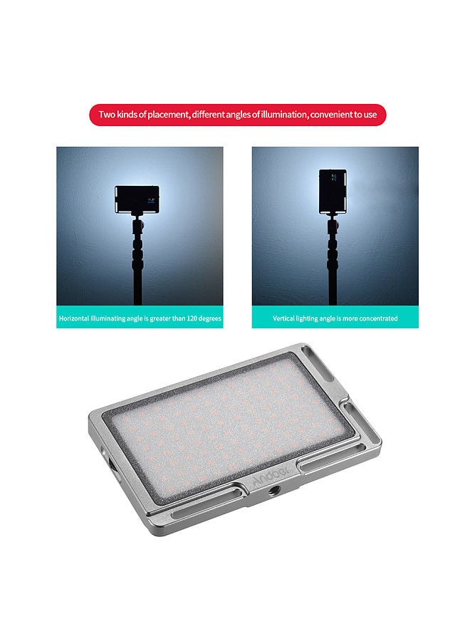 Andoer Portable LED Video Light Panel Camera Fill Light Built-in 2800mAh Battery with OLED Screen 1/4 Inch Screw Hole 3500K-5700K Dimmable 96pcs LEDs for DSLR Cameras Smartphone Video Photo Shooting