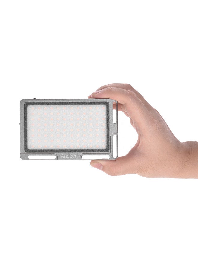 Andoer Portable LED Video Light Panel Camera Fill Light Built-in 2800mAh Battery with OLED Screen 1/4 Inch Screw Hole 3500K-5700K Dimmable 96pcs LEDs for DSLR Cameras Smartphone Video Photo Shooting