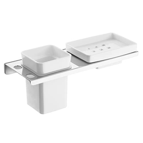 ALTON AQB9223 SS-304 Grade, Soap Dish + Tumbler Holder, Wall Mounted, Silver - Image 1