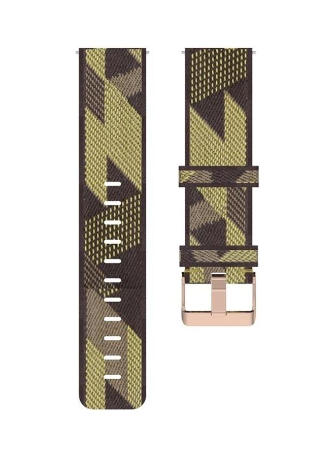 NIBEMINENT Stripe Weave Nylon Wrist Strap Watch Band For Xiaomi Mi Watch/Garmin Vivomove 3S/Vivoactive 4S Yellow - Image 2