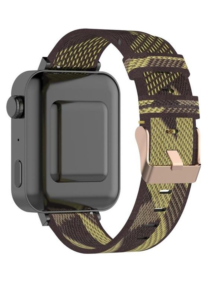 NIBEMINENT Stripe Weave Nylon Wrist Strap Watch Band For Xiaomi Mi Watch/Garmin Vivomove 3S/Vivoactive 4S Yellow - Image 4