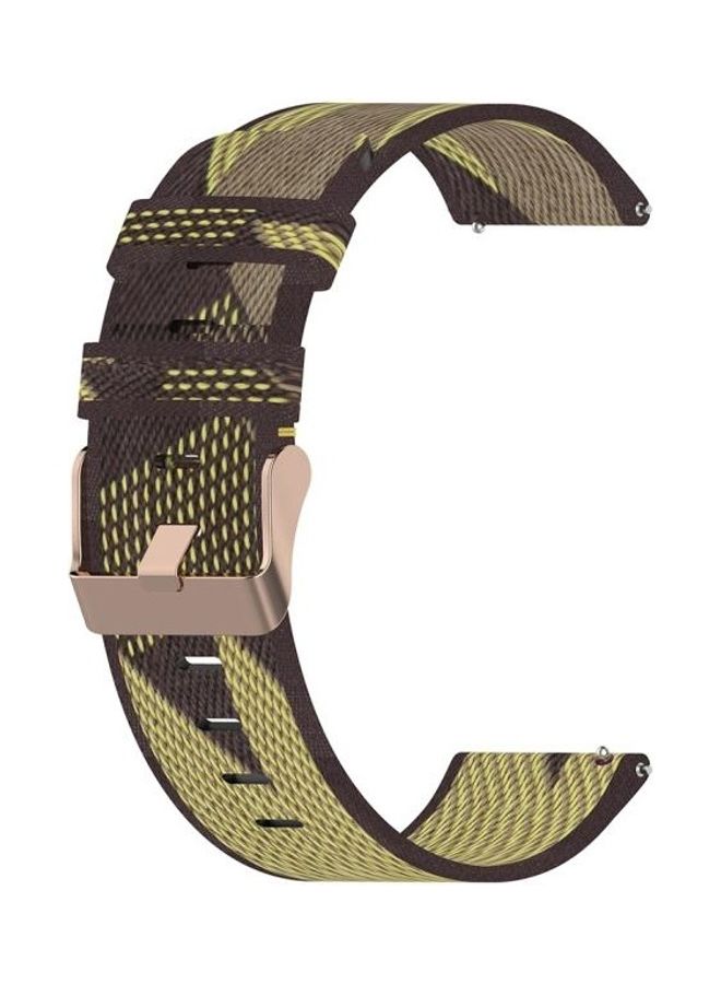 NIBEMINENT Stripe Weave Nylon Wrist Strap Watch Band For Xiaomi Mi Watch/Garmin Vivomove 3S/Vivoactive 4S Yellow - Image 3