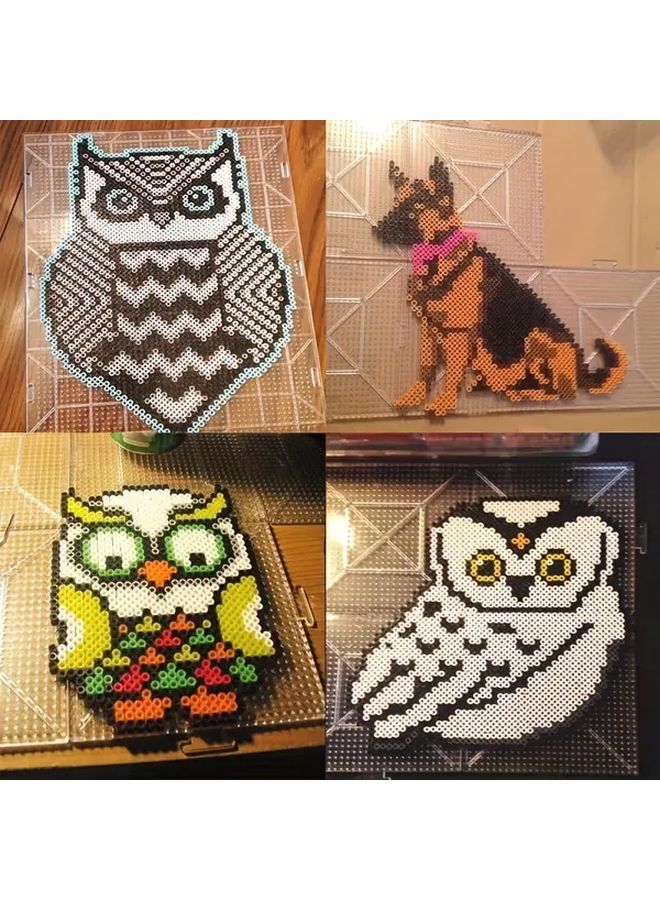 6 قطع لوح خرز فيوز شفاف كبير خرز حرفي بلاستيكي مربع 5 مم - Image 3