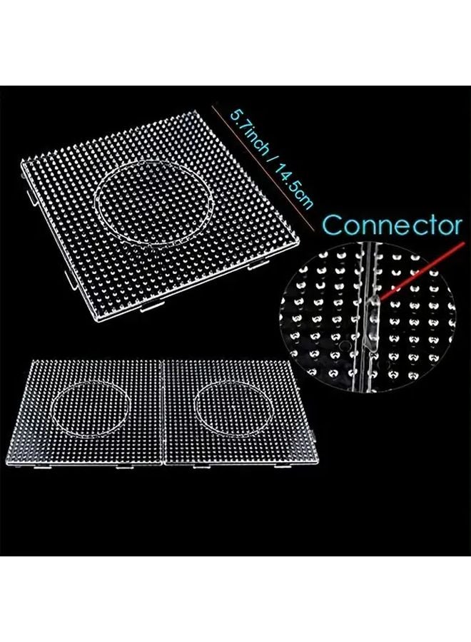 6 قطع لوح خرز فيوز شفاف كبير خرز حرفي بلاستيكي مربع 5 مم - Image 5