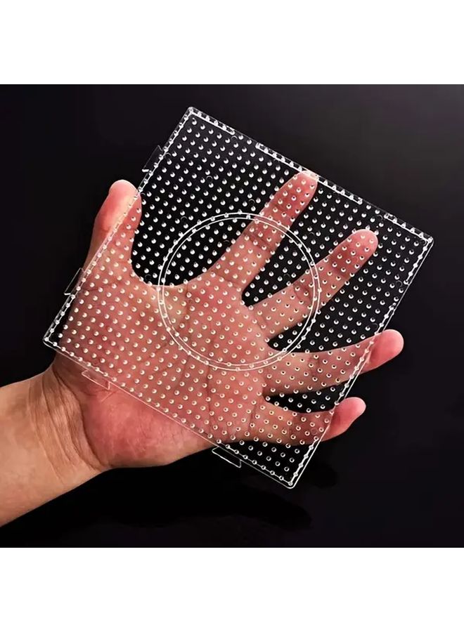 6 قطع لوح خرز فيوز شفاف كبير خرز حرفي بلاستيكي مربع 5 مم - Image 2