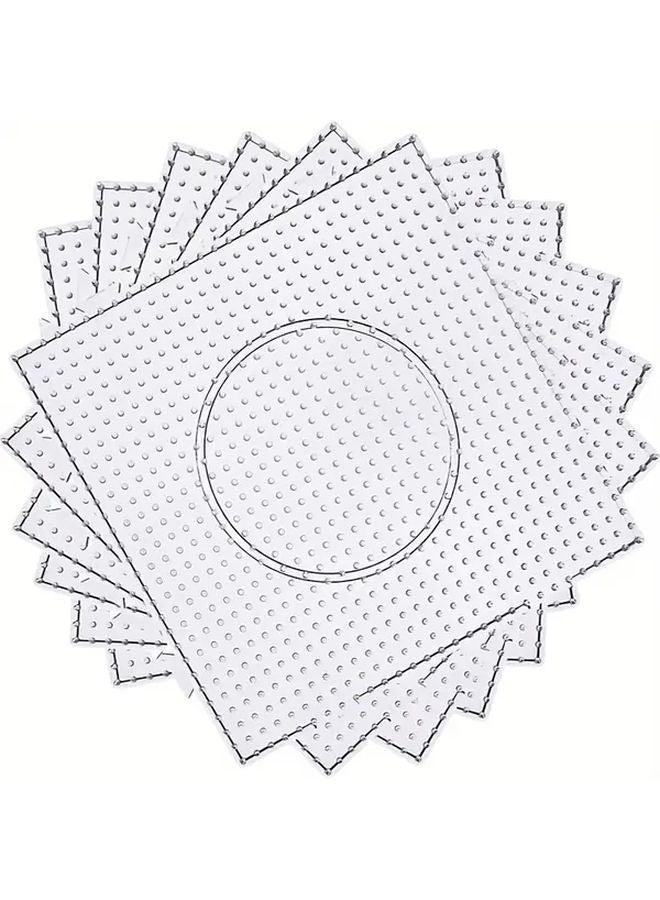 6 قطع لوح خرز فيوز شفاف كبير خرز حرفي بلاستيكي مربع 5 مم - Image 1