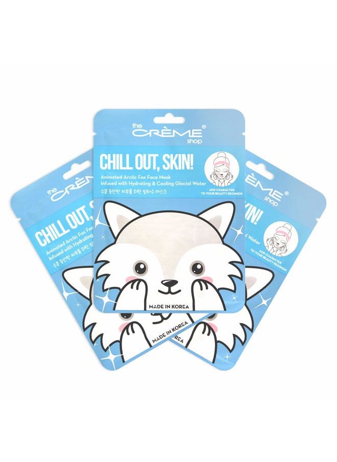 The Crème Shop The Creme Shop Animal Sheet Mask, Korean, Hydrating, Collagen, Vitamin C, Anti-Aging - Pack of 3 - Infused with Hydrating & Cooling Glacial water  - Image 1