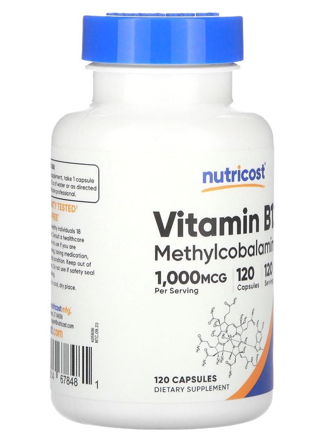 Nutricost Vitamin B12 1000 mcg 120 Capsules - Image 2