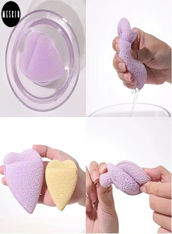 MeSkin Deep Pore Cleansing Facial Sponge - Gentle Exfoliation for Blackhead Removal - Heart Shape Puff, Suitable for All Skin Types, Reusable and Effective (Multicolor, Pack of 1) - Image 5