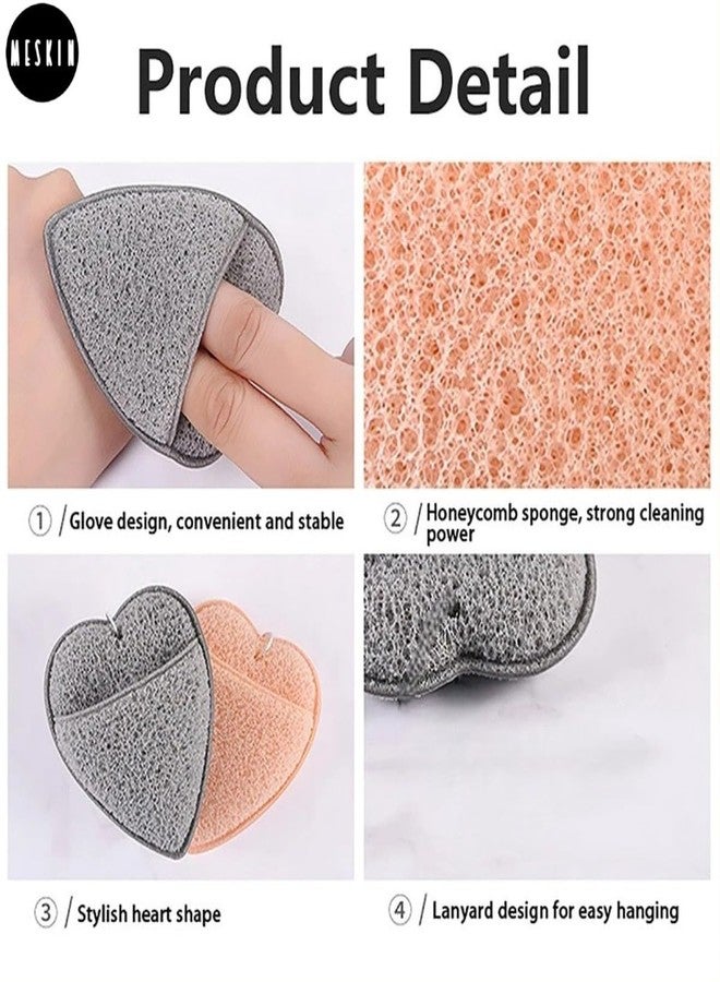 MeSkin Deep Pore Cleansing Facial Sponge - Gentle Exfoliation for Blackhead Removal - Heart Shape Puff, Suitable for All Skin Types, Reusable and Effective (Multicolor, Pack of 1) - Image 4