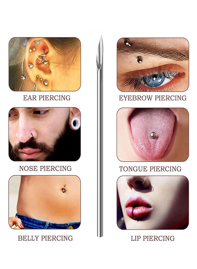 يلا اشتري مجموعة إبر ثقب الجسم للاستخدام مرة واحدة من 100 قطعة فضية، 12 جرامًا و13 جرامًا و15 جرامًا و16 جرامًا و18 جرامًا لإبر ثقب الجسم للأذن والسرة والحاجب والشفة والحلمة - Image 5