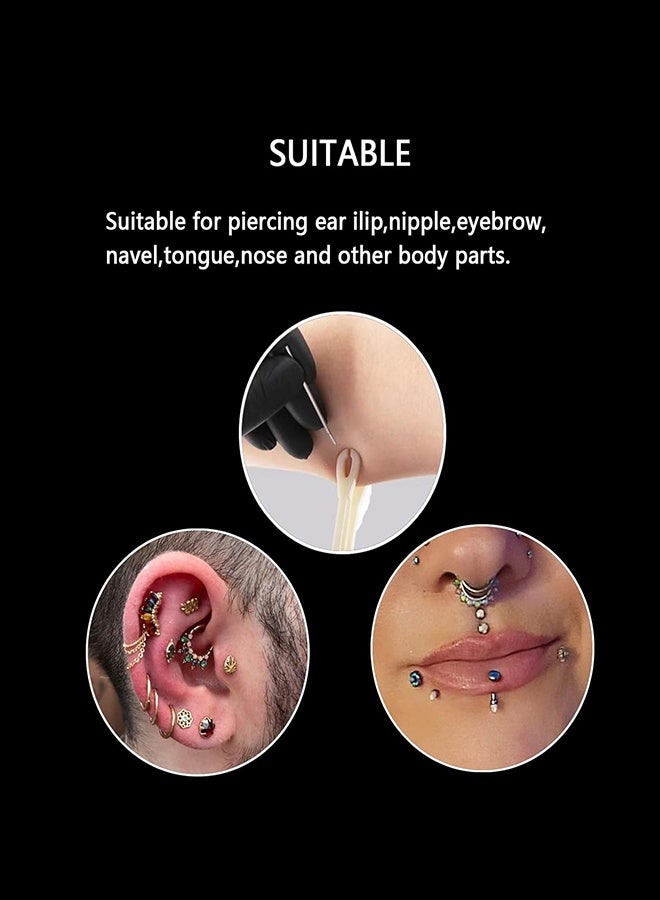 يلا اشتري مجموعة إبر ثقب الجسم للاستخدام مرة واحدة من 100 قطعة فضية، 12 جرامًا و13 جرامًا و15 جرامًا و16 جرامًا و18 جرامًا لإبر ثقب الجسم للأذن والسرة والحاجب والشفة والحلمة - Image 4