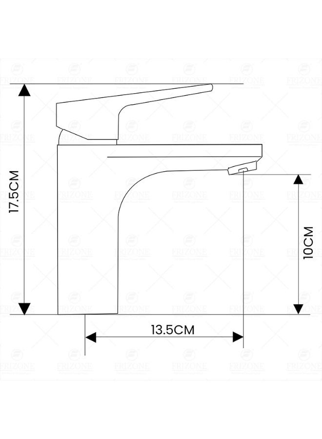 FRIZONE Basin Mixer with Popup Waste FL01 – Chrome Finish, Stylish Bathroom Sink Tap, Modern Water-Saving Faucet - Image 3