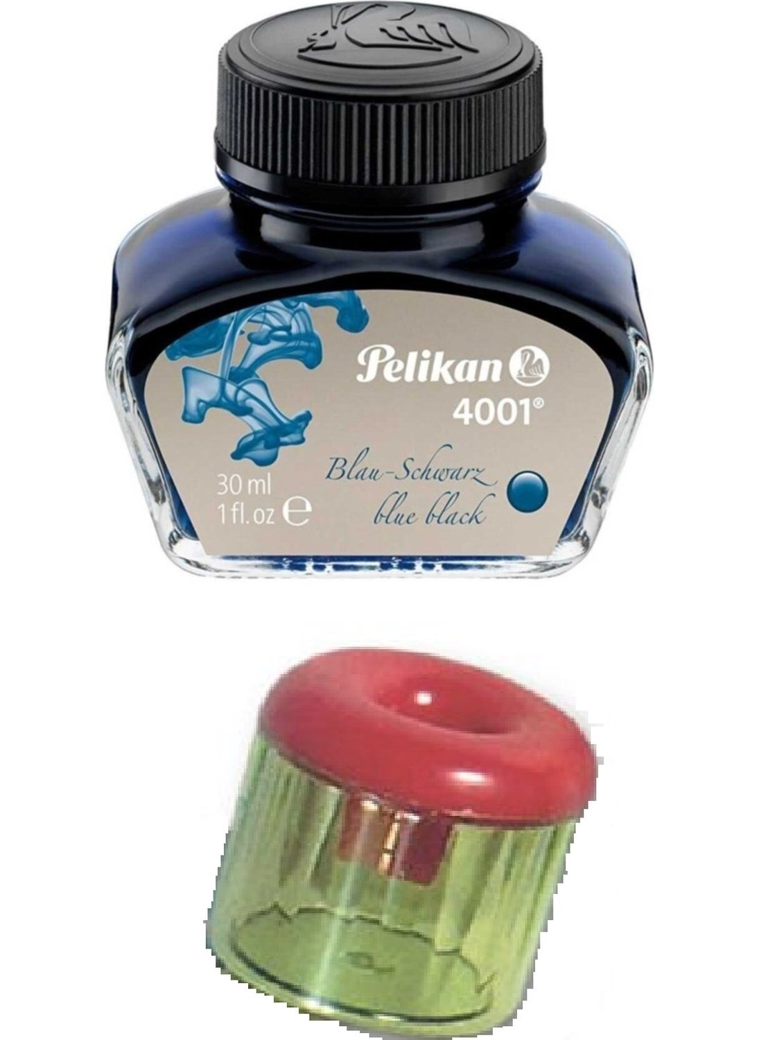 Pelikan Blue Fountain Pen Ink 30 ml Bottle and Inkwell 