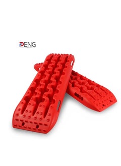 PENG GENERAL Recovery Traction Tracks Mat for 4x4 Off Road Sand Snow Mud Track Tire Ladder Slim Set of 2 Red  - Image 5