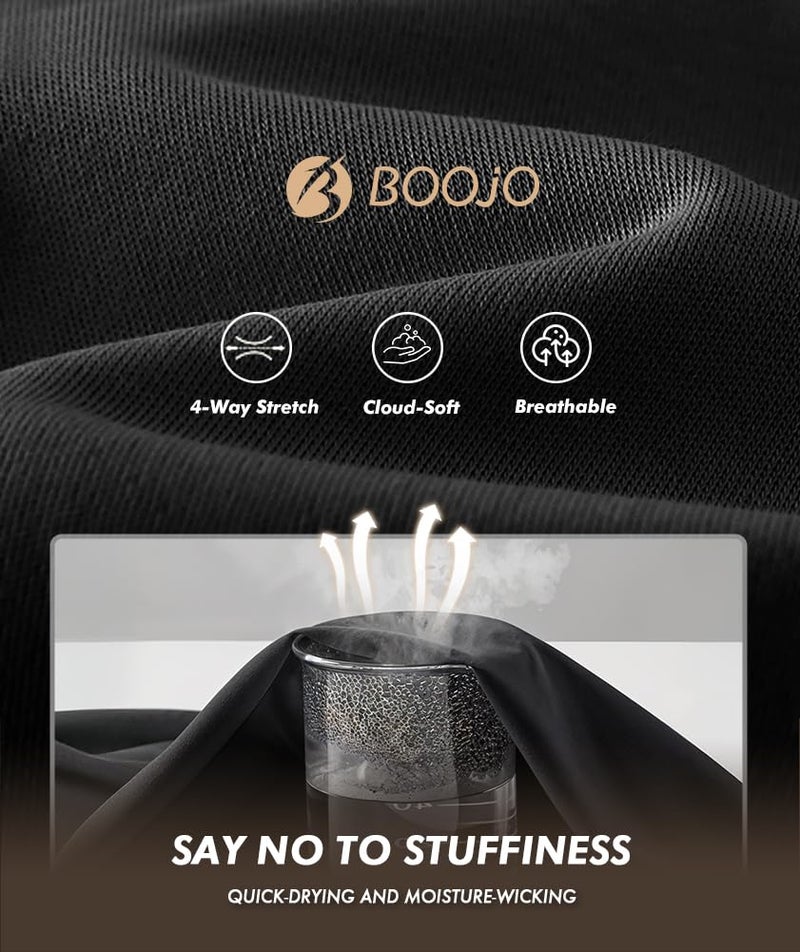 BOOJO 5 Pack Workout Shirts for Men-Quick Dry Black Gym Moisture Wicking Short Sleeve T-Shirts for Running Athletic Casual - Image 3
