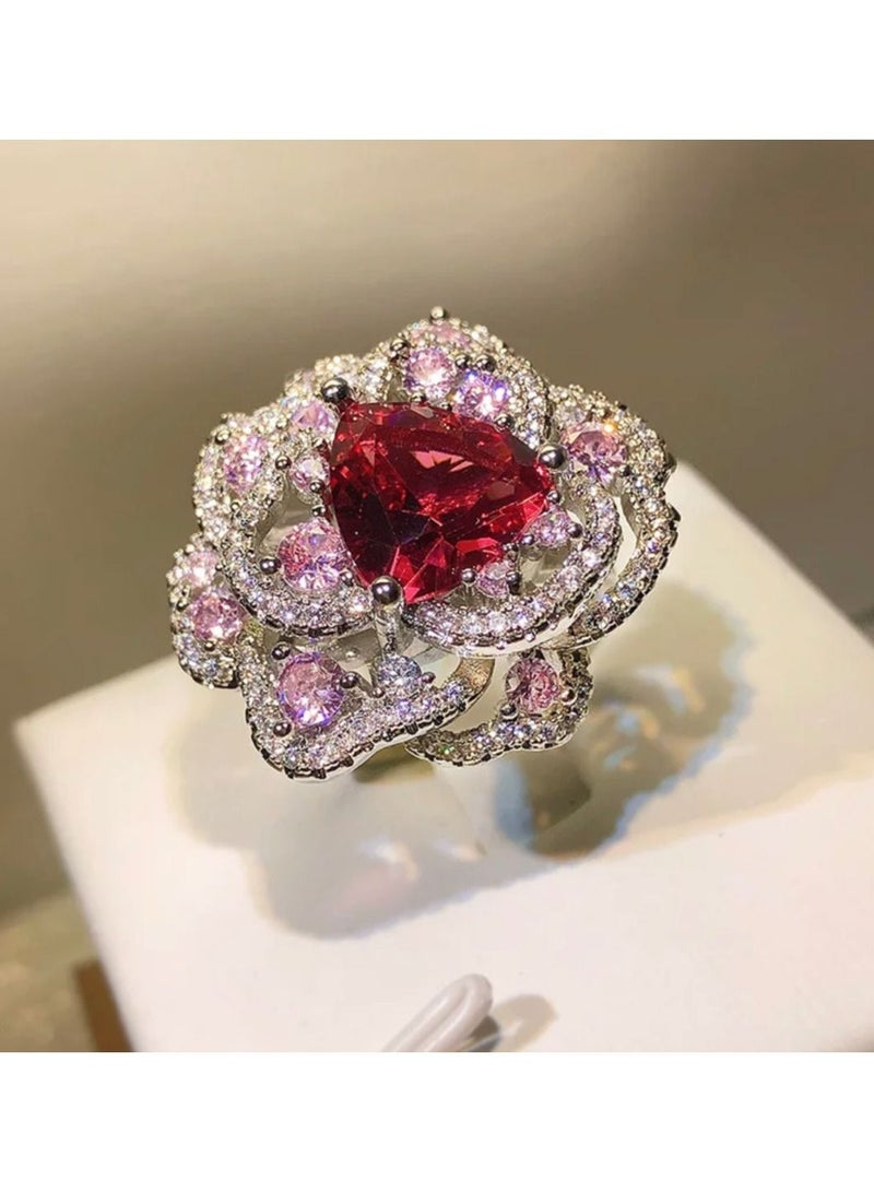 استراتيجية خاتم من الفضة الإسترليني عيار 925 مرصع بحجر الزركون المرصع بالألوان الذهبية - Image 2