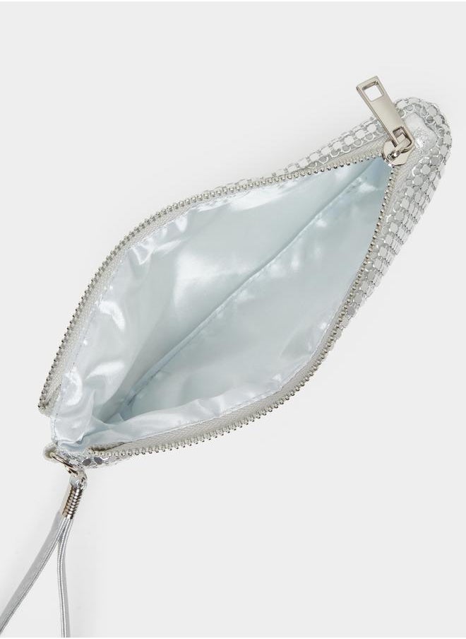 Styli Embellished Clutch with Zip Closure  - Image 4