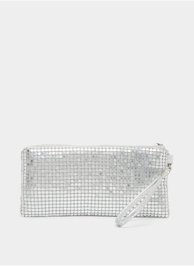 Styli Embellished Clutch with Zip Closure  - Image 2