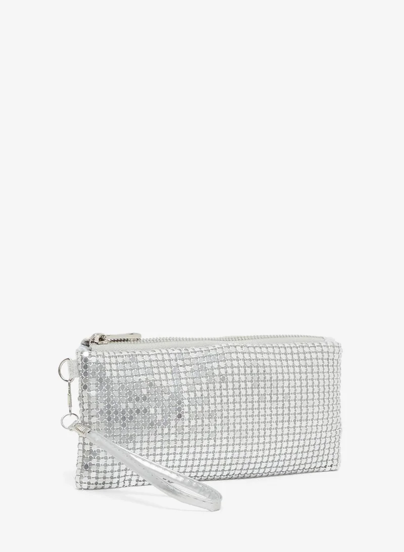 Embellished Clutch with Zip Closure