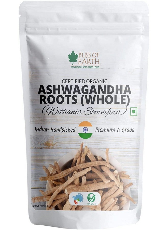 BLISS OF EARTH نعيم الأرض 200 جرام جذور أشواغاندا العضوية المعتمدة كاملة مع ويناثا سومنيفيرا درجة ممتازة تساعد في تعزيز المناعة وتخفيف التوتر - Image 1