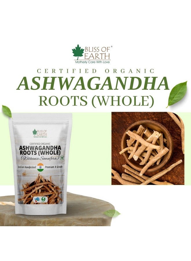 BLISS OF EARTH نعيم الأرض 200 جرام جذور أشواغاندا العضوية المعتمدة كاملة مع ويناثا سومنيفيرا درجة ممتازة تساعد في تعزيز المناعة وتخفيف التوتر - Image 2