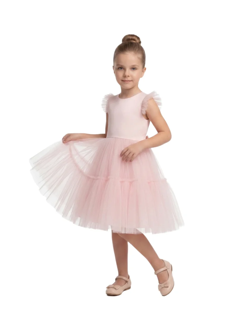 Bidani Blush Pink Puffy Tulle Party Gown
