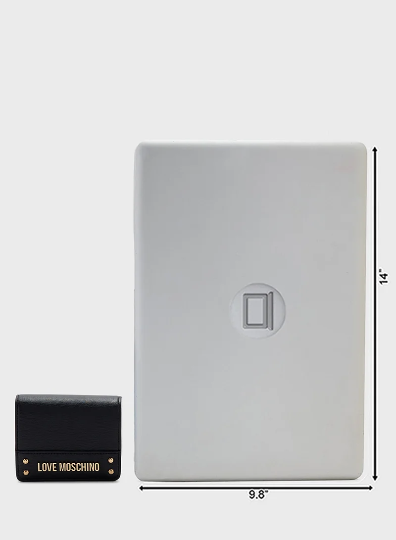 لوف موسكينو Logo Detailed Flap Over Wallet