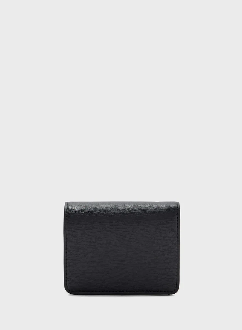 لوف موسكينو Logo Detailed Flap Over Wallet