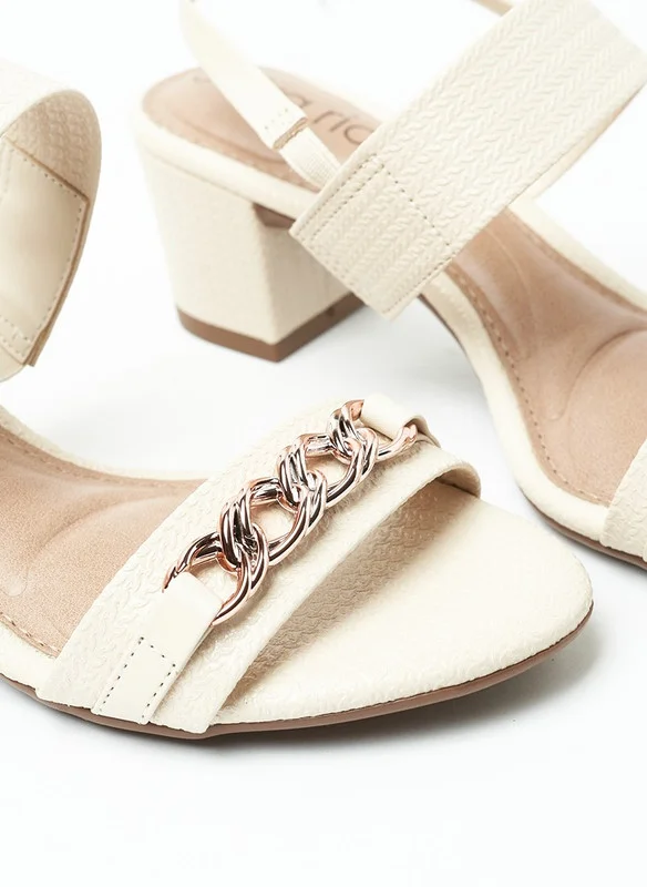 بيرا ريو Beira Rio Ladies Sandals With Back Strap Cream | Made In Brazil