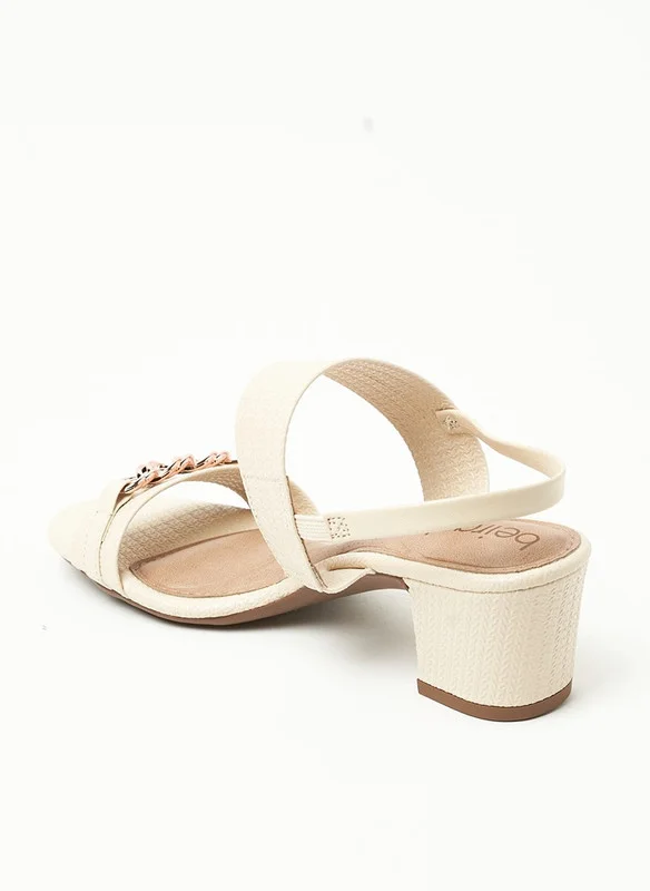 بيرا ريو Beira Rio Ladies Sandals With Back Strap Cream | Made In Brazil