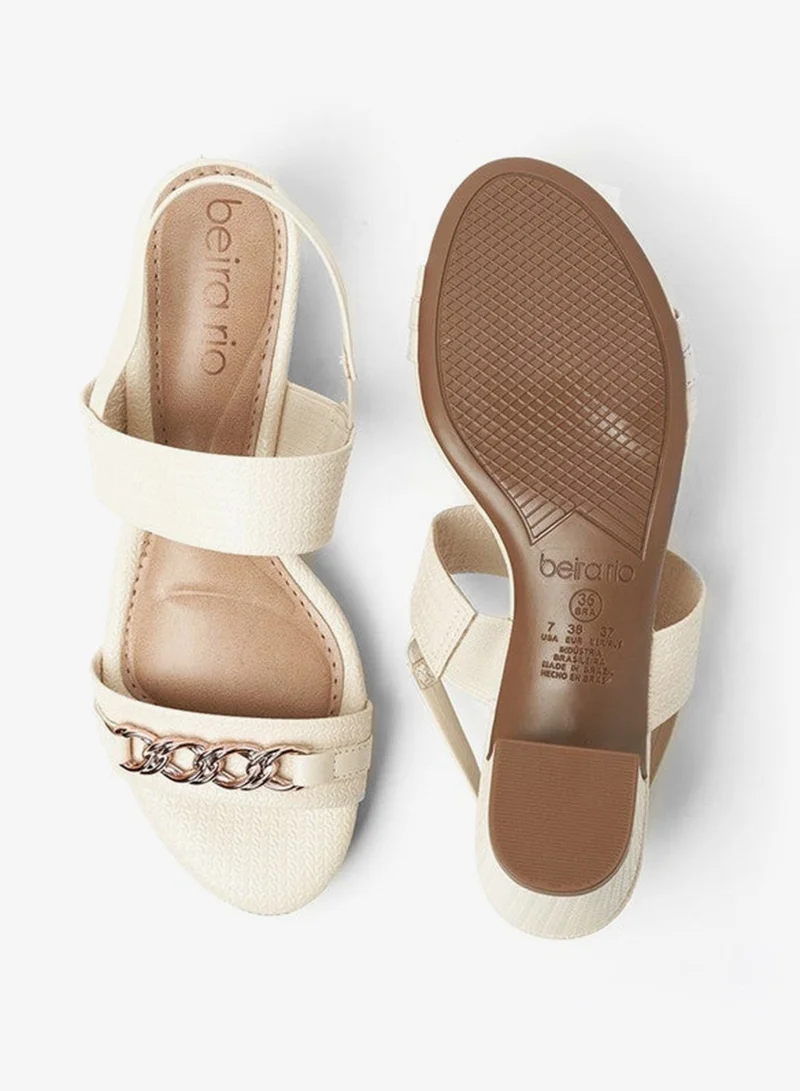 Beira Rio  Beira Rio Ladies Sandals With Back Strap Cream | Made In Brazil for Women | Best Price UAE