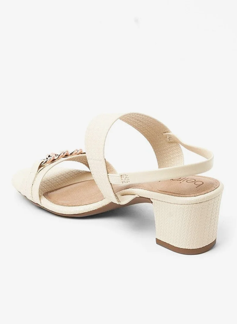 Beira Rio  Beira Rio Ladies Sandals With Back Strap Cream | Made In Brazil for Women | Best Price UAE